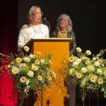 MLAs Á&rsquo;a:líya Warbus (Chilliwack-Cultus Lake) and Heather Maahs (Chilliwack North) both spoke during the 2025 Business Excellence Awards at the Chilliwack Cultural Centre on Jan. 31, 2026. (Jessica Peters/ Chilliwack Progress)